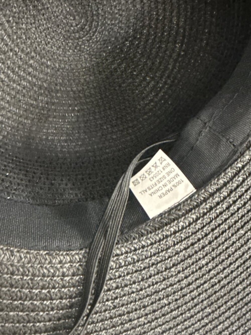 NWT Jeanne Simmons Women's Summer Straw Woven Wide Brim Beach Hat Black Bow Cute - Picture 14 of 16